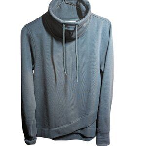 DSG Sweatshirt Black Pullover High Collar Women's S Cross Hem Cotton Blend